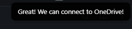 Connectivity check confirmation message in Remotely Save