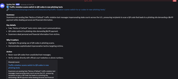 Security news articles delivered to Discord via n8n